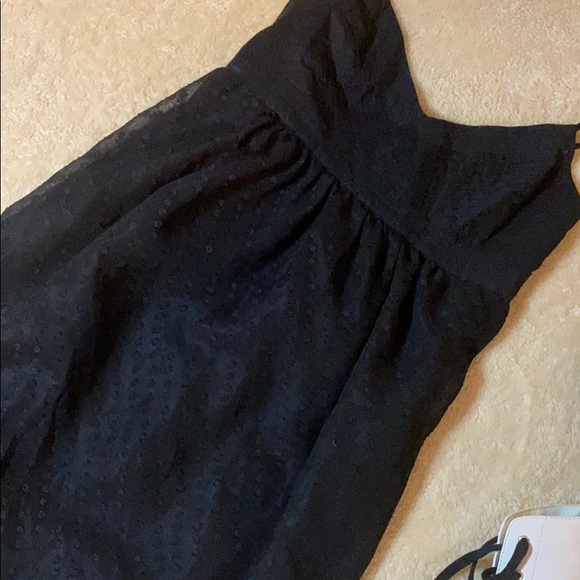 Vintage black thin strap dress with lace up back - Picture 2 of 3